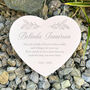 Personalised Floral Engraved Resin Heart Grave Marker – Weatherproof Garden Memorial, thumbnail 4 of 4