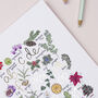Foiled Christmas Print With Floral Illustration, thumbnail 4 of 7