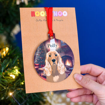 Personalised Dog Traditional Christmas Scene Decoration, 4 of 12