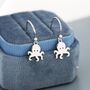 Sterling Silver Octopus Drop Hook Earrings, thumbnail 5 of 11