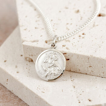 Classic Small 14mm Saint Christopher Necklace, 3 of 8