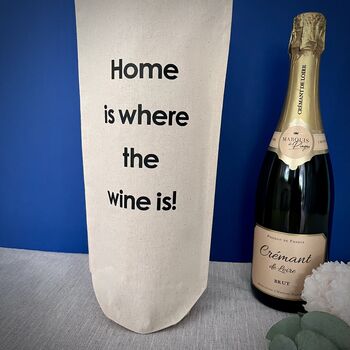 Personalised New Home Wine Cotton Bottle Bag, 2 of 3