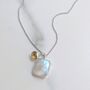 The Duo Moonstone Necklace, Silver, thumbnail 1 of 10