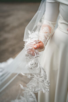 Cinderella Dramatic Lace Wedding Veil, 3 of 4