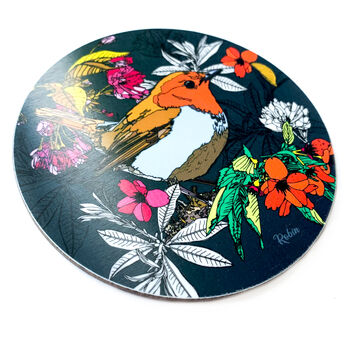 Round Bird Coaster Robin Heat And Stain Proof, 10 of 10