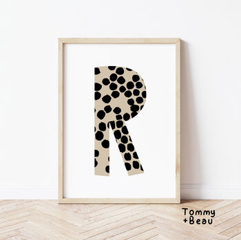 Dotty Personalised Children's Initial Print, 2 of 3