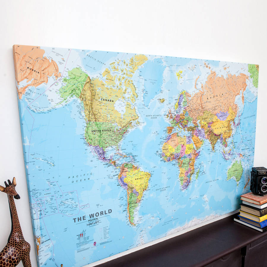 Large Canvas World Map