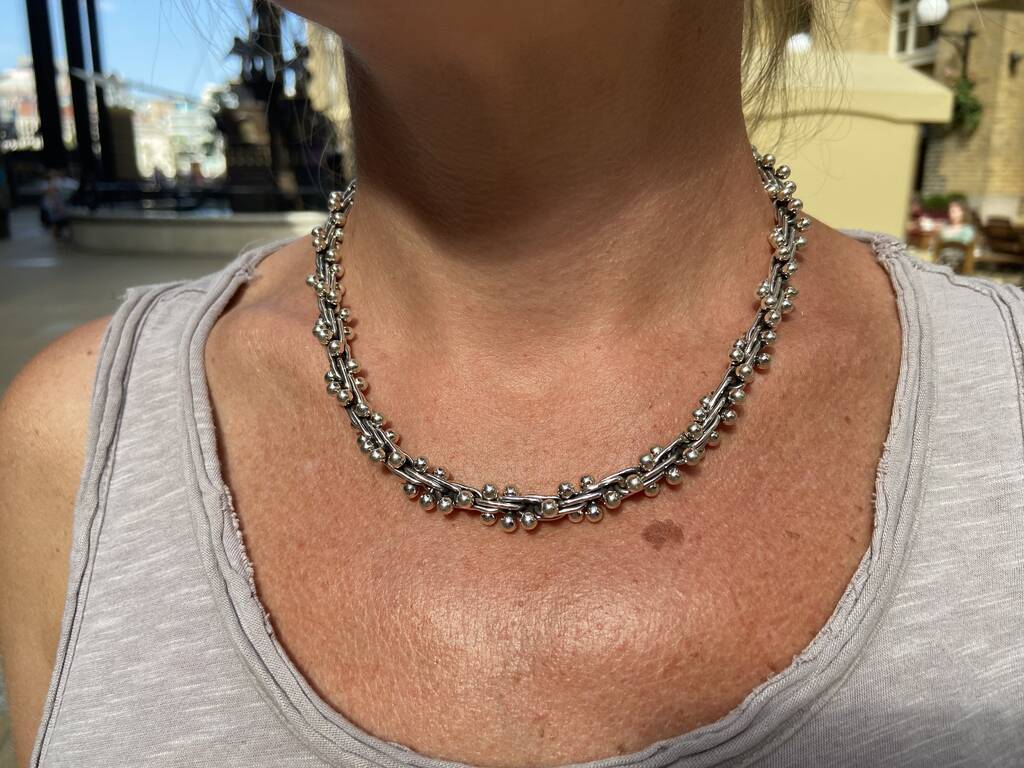 18 Inch Solid Silver Peppercorn Dna Necklace 5mm, 1 of 12