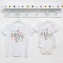 Big Sister Little Sister T Shirts With Roses On White, thumbnail 1 of 2