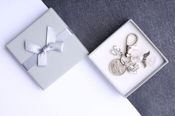 30th Birthday Lucky Sixpence Charm Keyring, 2 of 3