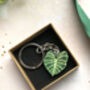 Plant Leaf Silver Plated Keyring Letterbox Gift Set, thumbnail 4 of 12