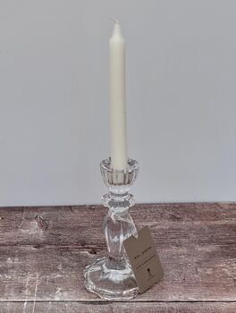 Clear Glass Candlestick, 15.5cm, 3 of 3