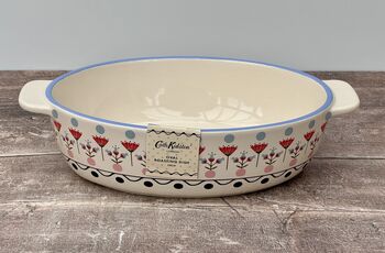 Budgie Patterned Oval Baking Dish, 4 of 4