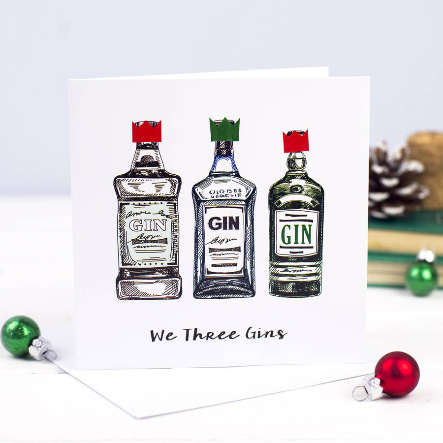 We Three Gins Gin Christmas Card By Of Life And Lemons