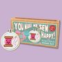 You Make Me Sew Happy! Mini Matchbox Cross Stitch Kit, thumbnail 1 of 12