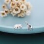 Sterling Silver Elephant And Giraffe Stud Earrings, thumbnail 5 of 10