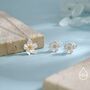 Sterling Silver Little Cherry Blossom Flower Pendant Necklace And Stud Earrings, thumbnail 1 of 12