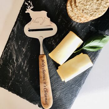 Stag Personalised Cheese Slicer With Juniper Handle, 2 of 3