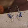 Sterling Silver Bluebell Flower Drop Dangle Earrings With Enamel, thumbnail 1 of 11