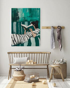 Female Reading Book Painting Art Print, 3 of 4