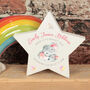 Personalised Baby Elephant Freestanding Wooden Star, thumbnail 2 of 2