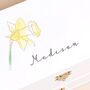 Personalised Birth Flower White Embroidered Interior Jewellery Box, thumbnail 2 of 6