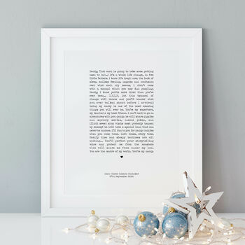 newborn letter to new daddy print by the stamford studio
