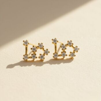 Leo Star Sign Constellation Astrology Tiny Earrings, 5 of 5