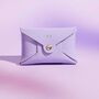Personalised Lilac Leather Card + Coin Purse, thumbnail 1 of 6