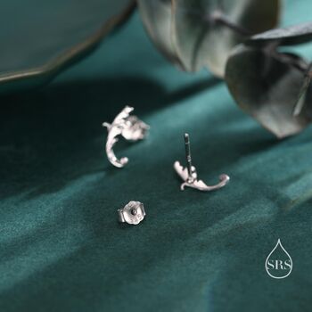 Sterling Silver Tiny Baroque Style Swirl Stud Earrings, 6 of 12
