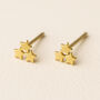 Gold Plated Sterling Silver Galaxy Star Stud Earrings, thumbnail 1 of 2