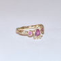 Gold Ring, Pink Sapphires And Diamonds, thumbnail 4 of 6