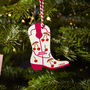 Personalised Cowboy Boot Christmas Decoration, thumbnail 5 of 10