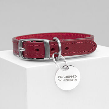 Personalised Classic Leather Dog Collar With Tag, 10 of 12