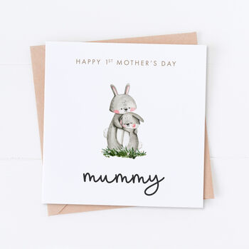 Personalised 1st Mother's Day Bunny Card, 2 of 2