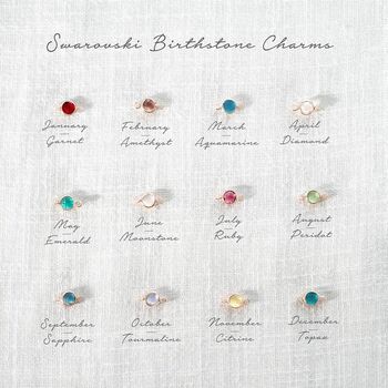 Initial Disc And Mini Colette Birthstone Bracelet, 6 of 9