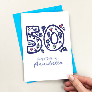 Any Age Floral Personalised Birthday Card, 2 of 5