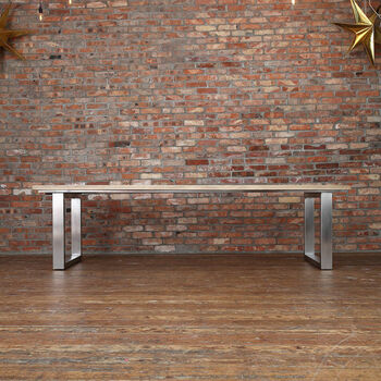 Silver Resin River Solid Wood Dining Table, 4 of 5