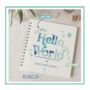 Blue Personalised 'Hello World' Bump To Birth Journal, thumbnail 3 of 6