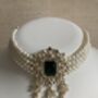 Emerald Green Gold Plated Kundan And Pearl Choker Set, thumbnail 2 of 10