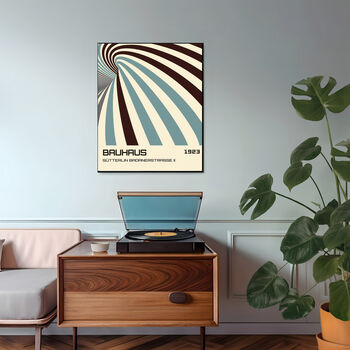 Bauhaus Blue Abstract Art Print, 3 of 4