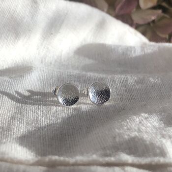 Small Textured Round Stud Earrings, 2 of 12