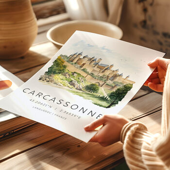 City Travel Poster Of Carcassonne France, 4 of 7