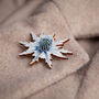 Wildflower Sea Holly Eco Wooden Pin Brooch, thumbnail 6 of 9