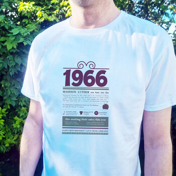 Personalised 60th Birthday Gift 1966 T Shirt, 6 of 7