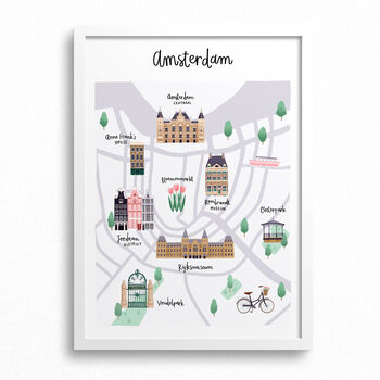 Personalised Amsterdam City Map Print, 2 of 7