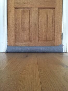 Grey Draught Excluder With Heavy Filling Personalised, 4 of 6
