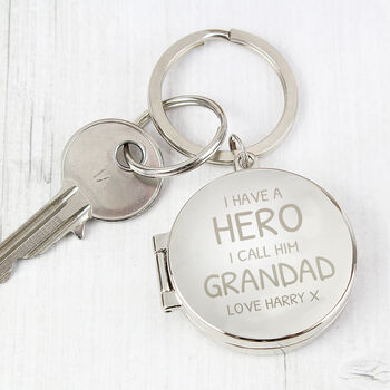 Personalised Hero Round Photo Keyring, 3 of 4