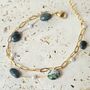 Moss Agate Double Chain Bracelet Gold Plated, thumbnail 1 of 7