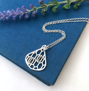 Geometric Honeycomb Drop With Initial Star Necklace, 4 of 9